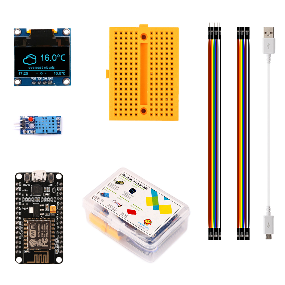 Esp8266 Nodemcu - Esp8266-estação meteorológica, kit diy, com tela