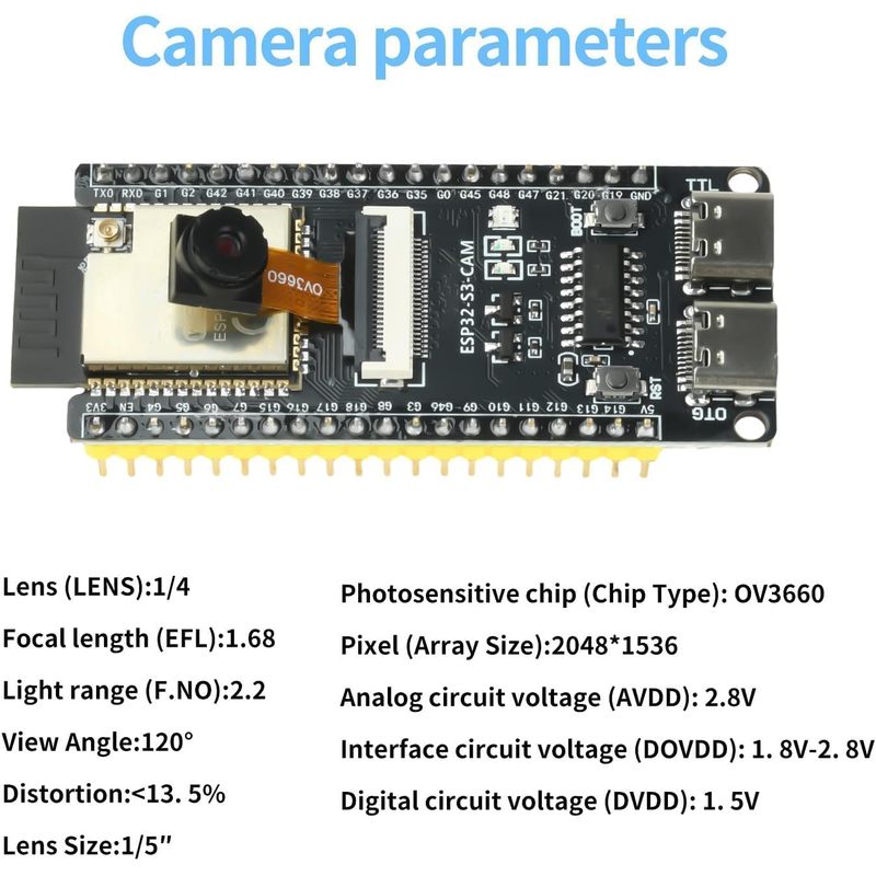Placa ESP32-S3-CAM com câmera  - Esp32 Wifi Bluetooth Module avaliação e preço