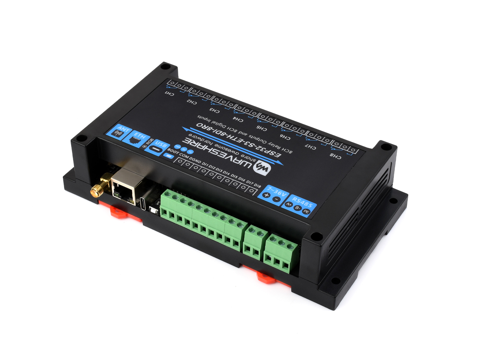 Waveshare industrial 8 canais  - Esp32 S3 avaliação e preço